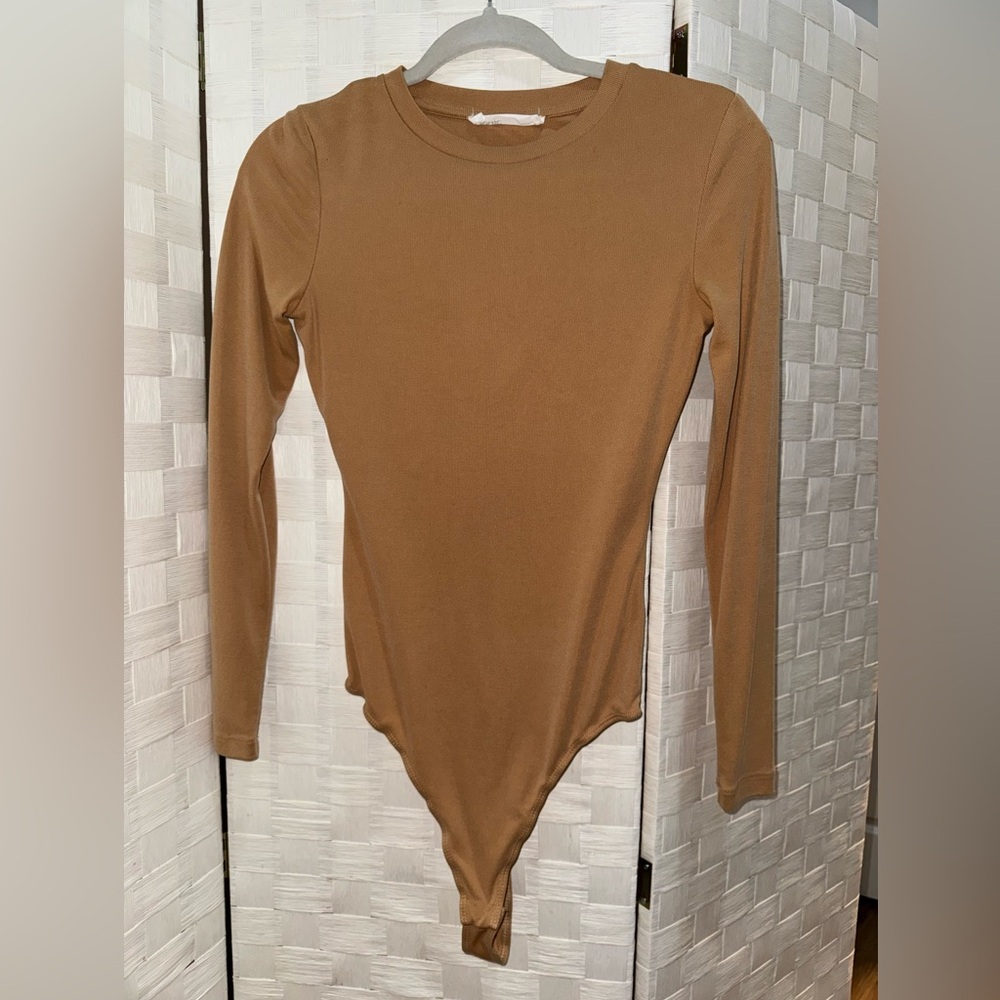 Tight Fit Long Sleeve Thong Bodysuit